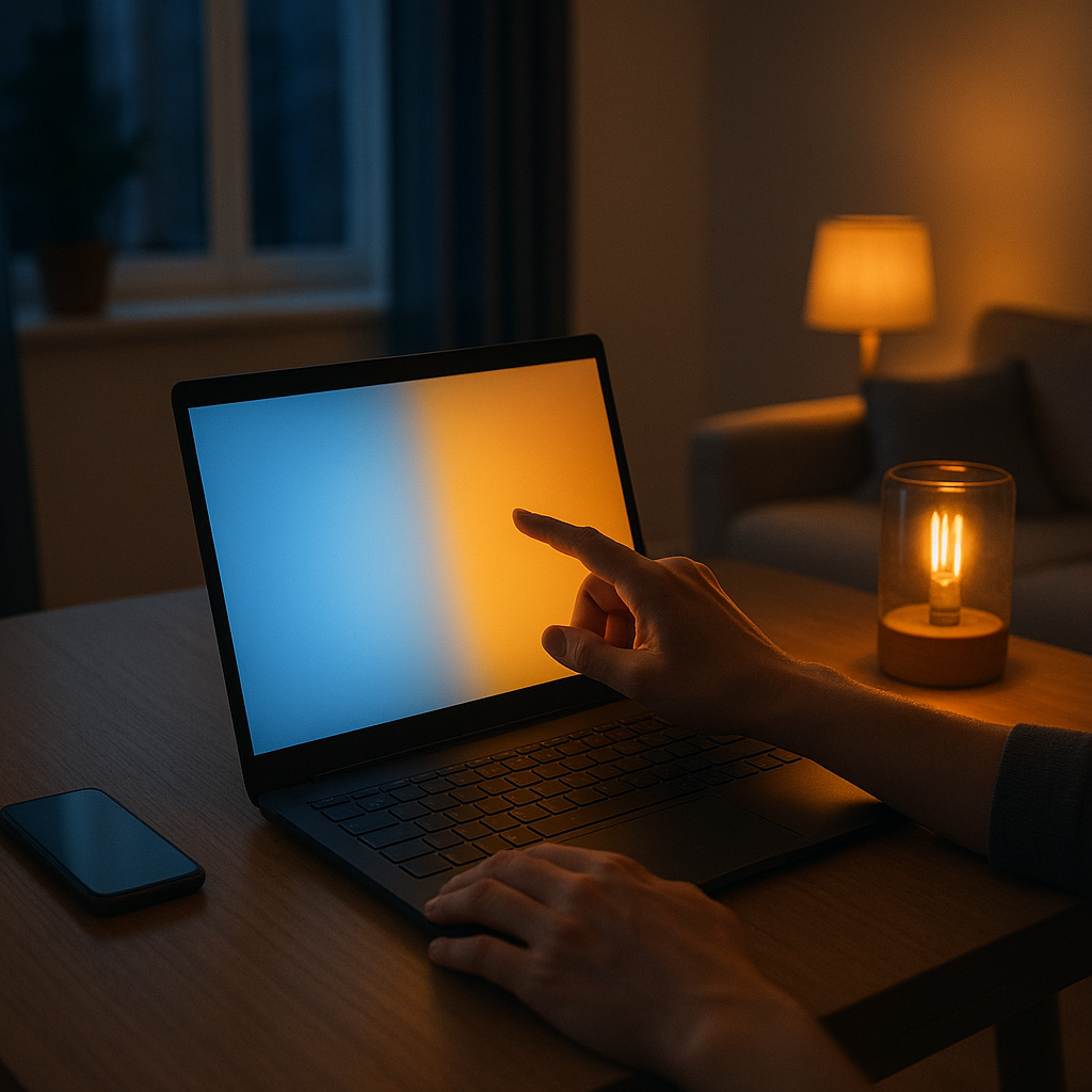 Redukcja niebieskiego światła: ustawienia urządzeń i wieczorne alternatywy